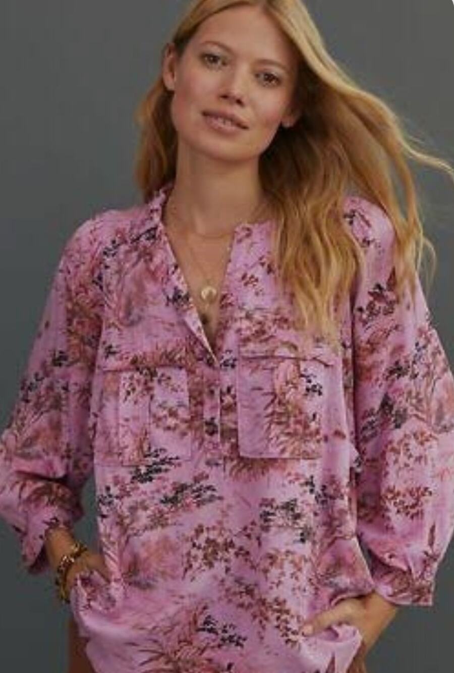 Anthropologie Pilcro Femme Utility Button Shirt Size XS